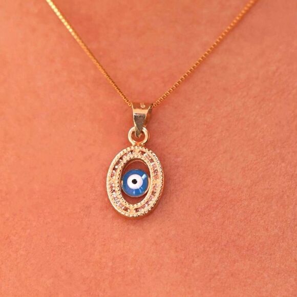evil Eye 14k solid gold pendant - Picture 1 of 6